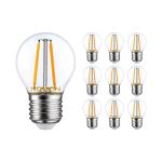 Multipack 10x Noxion Lucent LED E27 Ball Filament Clear 2.5W 250lm - 827 Extra Warm White | Replaces 25W
