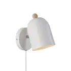 Nordlux Gaston Wall Light Metal and Wood White | Suitable for E27